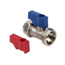 15mm x 3/4" Washing Machine Straight Tap Stop-Start Hot / Cold Valve Lever