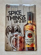 BACARDI OAKHEART SPICED RUM METAL SIGN MAN CAVE BAR PUB COCKTAIL 20x30cm