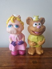 Vintage 1992 Muppets Miss Piggy & Fozzie 6.5" Rubber Squeak Toys Henson