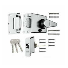 British Standard 60mm Nightlatch Backset Satin Chrome High Security