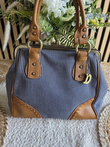 Dents blue stripe canvas tan - blue, &