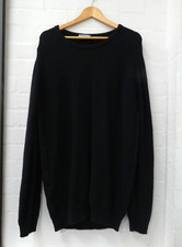 John Smedley Merino Wool Navy Crew Neck Jumper Size XL (Hol)
