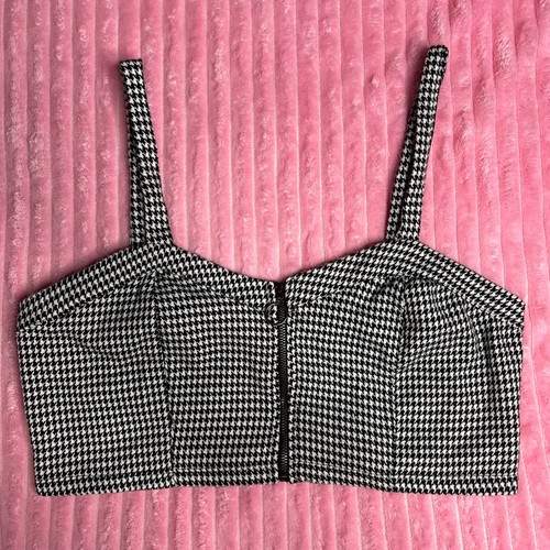 Zara houndstooth zip front - zara,