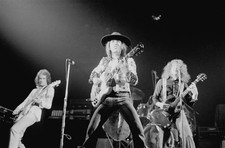 Bassist Jim Lea guitarist Dave Hill singer Noddy Holder from Briti- Old Photo