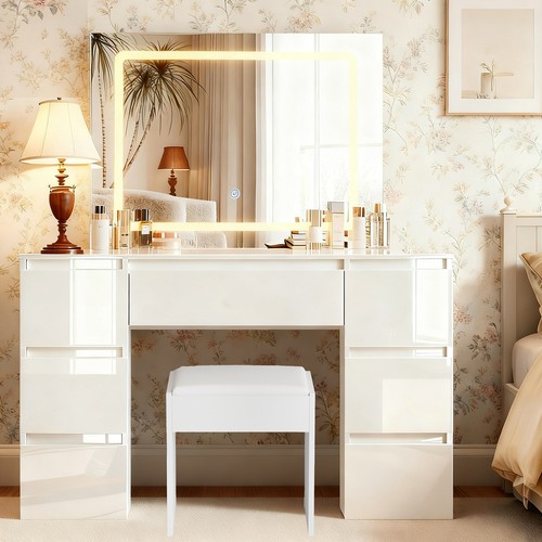 White dressing table high - white,