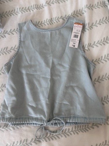 Blue bubble hem top size - f&f,