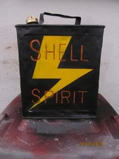 VINTAGE       SHELL   SPIRIT  ,  2 GALLON PETROL CAN, &  SHELL BRASS CAP