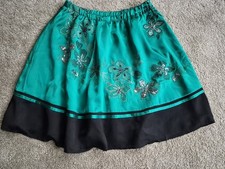Silk emerald green beaded - silk,