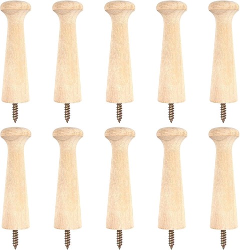 10pcs wooden shaker - peg, hooks