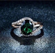 Art Deco Style Emerald & Lab