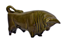 Decorative Olive Green Trentham Pottery Bull Colin Melbourne Trentham Art Ware