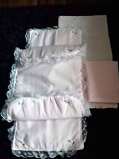 Bedding Set for Silver Cross Dolls Twin Pram pink Quilt, Mattress, 2 pillow etc