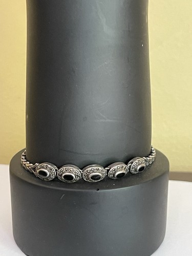Vintage silver black onyx and - black,