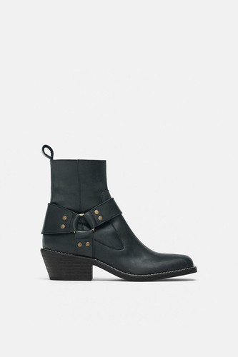 Zara women black leather - zara,