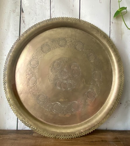 Large vintage brass tray - large,