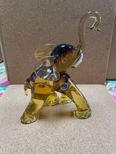 Murano glass elephant amber