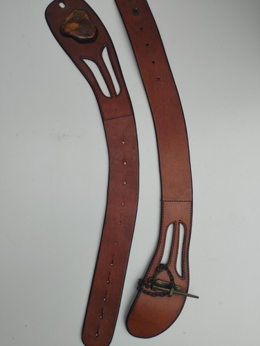 Vintage handmade leather belt - vintage,