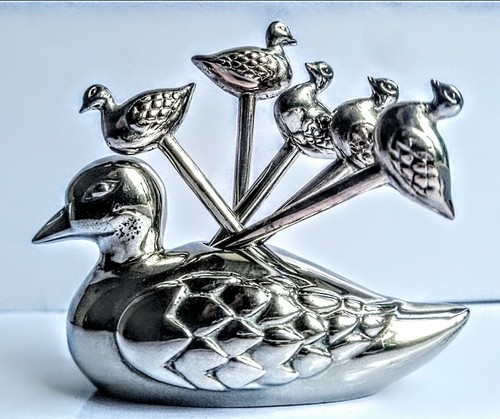 Vintage silver plated - silver, duck