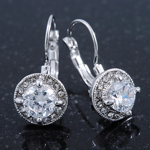 Classic clear round drop - clear, cz