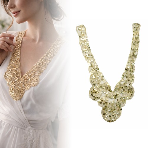 Sequin lace collar motif - sequin,