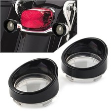 Turn Signal Light Lens Cover  Bezels Visor Fit Harley Davidson Softail Black