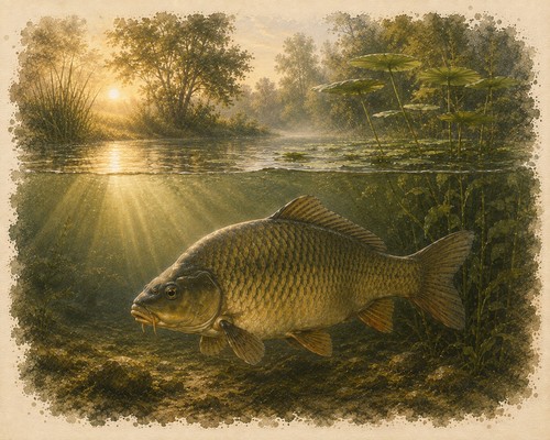 Common carp art print - carp,