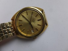 Vintage Rotary 17 Jewels Gold Plated Swiss Made Date Mens Watch.