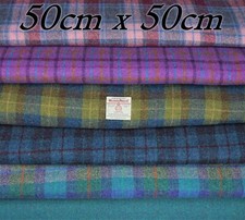 Harris Tweed Fabric  100% wool Craft Material  50cm x 50cm  - various Colours.