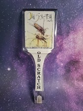 Rare Old Scratch Mosquito Amber Lager Beer Tap Keg Bar Handle - Clear - 9" VTG 