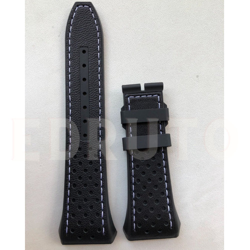 28mm black leather - black,