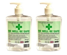 2x Hand Sanitizer 500ml 70% Alcohol Bulk Gel Sanitiser Rub Dispenser Pump UK