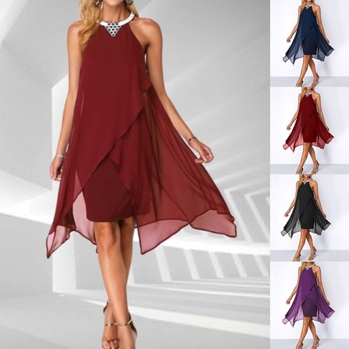 Womens chiffon halter - halter, neck