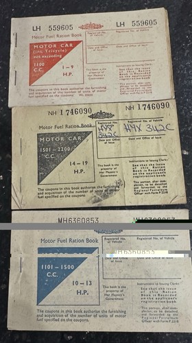 Fuel ration books - 3, x