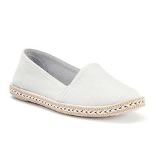 Unleashed by Rocket Dog Ace Womens 9 M Espadrille Flats Ivory w/ Blue Trim Shoes