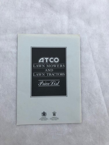 Atco price list - lawn, mowers
