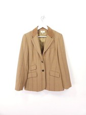Joules Jacket UK 14 Tan Brown Striped Tweed Park Royal Wool Parade Blazer Hackin