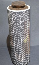 Orla Kiely Linear Stem Blue Tall Storage Spaghetti Container With Wood Lid. VGC