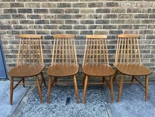 Vintage Set of 4 Ercol Style Stick Back Chairs