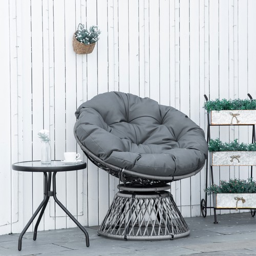 Swivel rattan papasan moon - swivel,