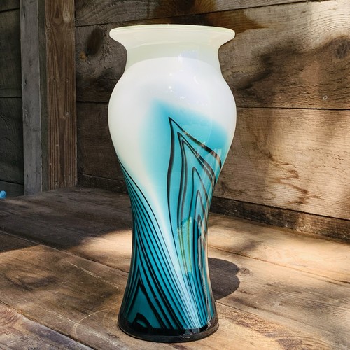Large vase white blue - large,
