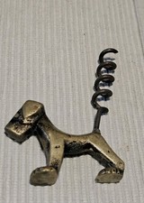 Vintage 1930s Art Deco Brass Scottie Dog Corkscrew