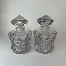 A Pair Of Vintage French amethyst Glass Perfume Bottles