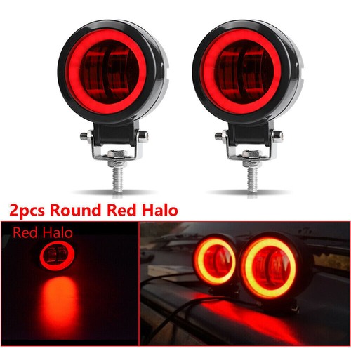 Round led work light bar - 2x,