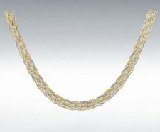 9ct 2 Colour Gold 6 Plait