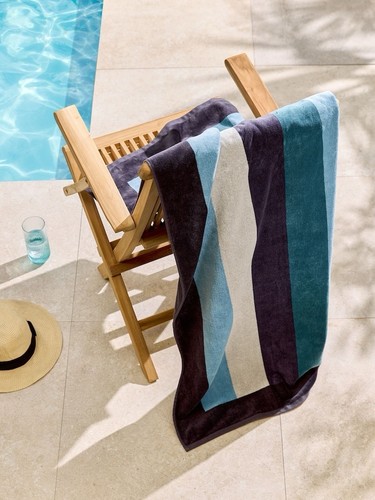 Blue stripe 100 cotton beach - blue,