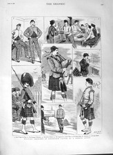 Original Old Antique Print