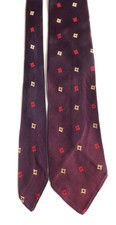 1950s 60s Vintage Neck Tie Claret Purple with Square Design FANCY DRESS COSTUME