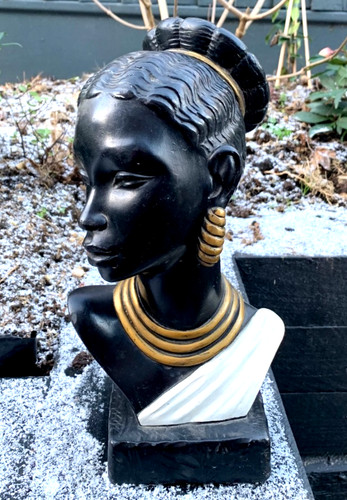 Vintage black chalkware figure