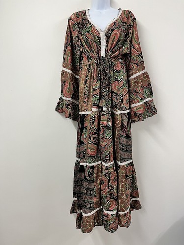 Black bohemian gypsy dress - black,