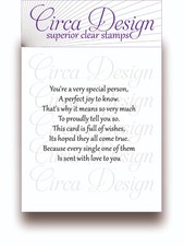 Clear Unmounted Birthday Verse